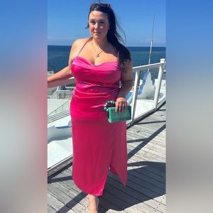 Reformation Marguerite Silk Dress in Pink Size 20